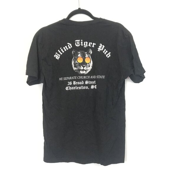 Vintage Next Level Blind Tiger Pub Charleston SC Black Graphic T-Shirt Size M - Picture 6 of 6